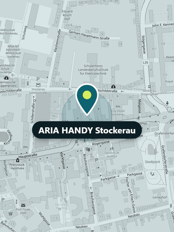 Karte: ARIA HANDY Stockerau, Sparkassaplatz 9/13